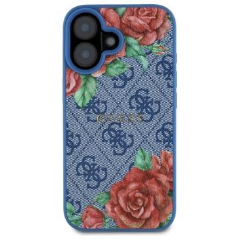 Guess GUHMP16SP4ROPEMCB Hardcase 4G Flowers Print MagSafe Aizsargapvalks priekš iPhone 16 6.1