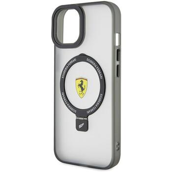 Ferrari Ring Stand MagSafe Back Case Aizsargapvalks Priekš Apple iPhone 15 (FEHMP15SUSCAH)