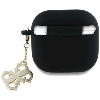 Guess GUA4LECG4K AirPods 4 cover Защитный чехол для AirPods 4 Silicone 4G Charm / чёрный (GUA4LECG4K)