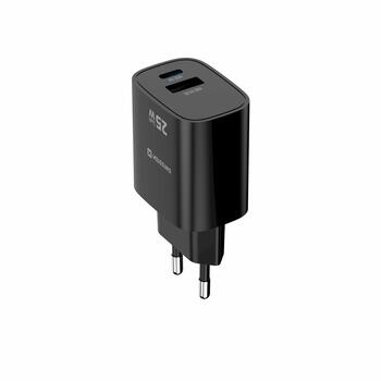 Swissten Travel 3арядное устройство Edge GaN USB-A 18W / USB-C 25W black (22071714)
