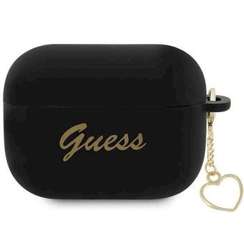 Guess GUAP2LSCHSK Silicone Charm Heart Collection Защитный чехол для AirPods Pro 2 (2022/2023) / чёрный (GUAP2LSCHSK)