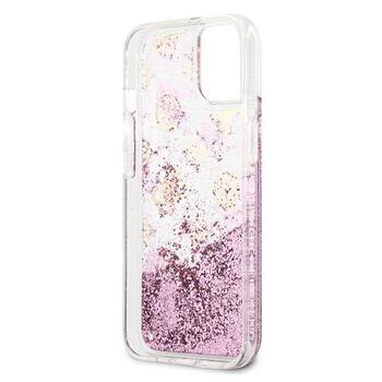Guess GUHCP13SLGPEPI Peony Liquid Glitter Aizsargapvalks priekš iPhone 13 mini 5,4