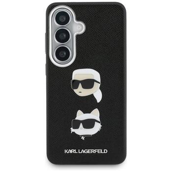 Karl Lagerfeld Saffiano Double Heads Metal Aizsargapvalks priekš Samsung Galaxy S26 / melns (KLHCS26SPSFDHPOK)