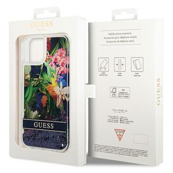 Guess GUHCP14MLFLSB Flower Liquid Glitter Hardcase Защитный чехол для iPhone 14 Plus/15 Plus 6.7