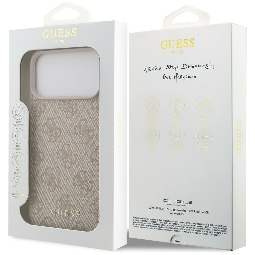 Guess 4G Classic Case Aizsargapvalks priekš iPhone 18 Pro Max / iPhone 17 Pro Max / rozā (GUHCP18XG4GFPI)