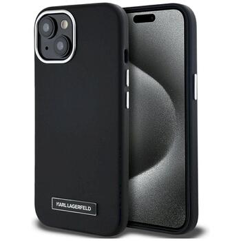 Karl Lagerfeld FW Metal Plate MagSafe Case Защитный чехол для iPhone 15 / чёрный (KLHMP15SPGMSRPK)