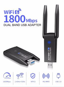 RoGer UBAX6 USB 3.0 WiFi 6 Adapter 802.11ax / 1800mbps / Realtek 8832BU (RO-UBAX6)