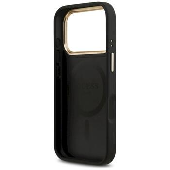 Guess Peony Hot Stamp MagSafe Защитный чехол для iPhone 17 Pro / чёрный (GUHMP17LPSAMSECK)