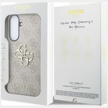 Guess Leather 4G Metal Logo Case Aizsargapvalks priekš Samsung Galaxy A57 5G / rozā (GUHCSA574GMGPI)