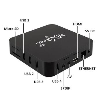 MXQ Pro 4K 5G TV Box 2GB / 16GB / Quad Core RK3228A / Android 12 (MXQPRO4K5G-2GB16GB)