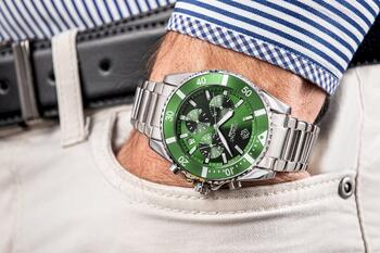 Giewont Chronograph Sapphire Мужские часы / серебристо-зелёный (GW3970-B8)