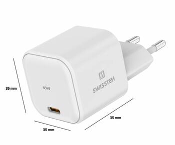Swissten GaN Travel Charger Адаптер USB-C 45W (22037010)