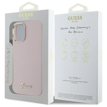 Guess GUHCP16SSMBSLP Silicone Script Metal Logo & Frame Защитный чехол для iPhone 16 6.1