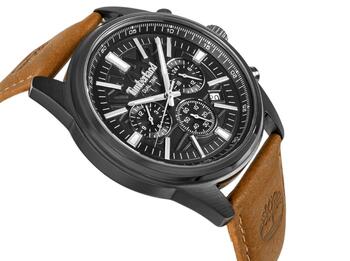 Timberland Classic Vīriešu Rokas Pulkstenis Black Brown Leather 45mm (TDWGF0041205)