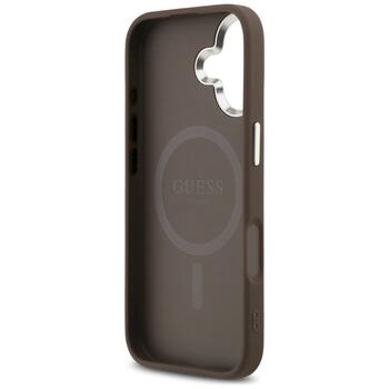 Case Guess 4G Triangle Logo MagSafe Защитный чехол для iPhone 17 / коричневый (GUHMP17SP4TSRCMW)