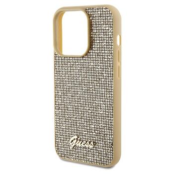 Guess GUHCP14LPMSDGSD Hardcase Disco Metal Script Aizsargapvalks priekš iPhone 14 Pro 6.1
