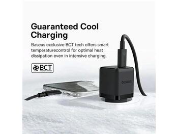 Baseus Palm Fast Charger Зарядное устройство USB-C 20W + кабель для передачи данных USB-C/USB-C 1m / чёрный (P10111602113-01)