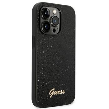 Guess GUHCP14LHGGSHK Glitter Script Aizsargapvalks priekš iPhone 14 Pro 6,1