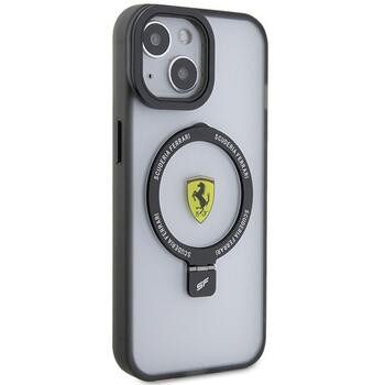 Ferrari Ring Stand MagSafe Back Case Aizsargapvalks Priekš Apple iPhone 15 (FEHMP15SUSCAH)