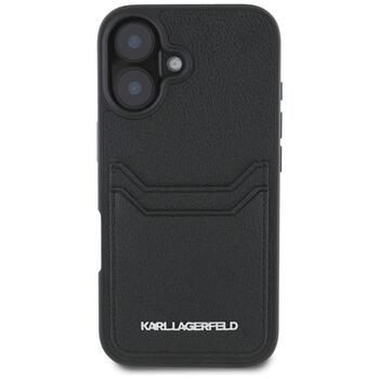 Karl Lagerfeld HC Grained PU Cardslot Metal Elong Защитный чехол для iPhone 16 / чёрный (KLHCP16SPKHPORPK)