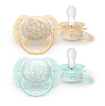 Philips Avent Ultra soft DECO Детские Пустышки 0-6m 2pcs Blue/Yellow (SCF091/41)