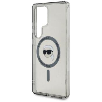 Karl Lagerfeld Button Karl Head Printed Logo MagSafe Aizsargapvalks Priekš Samsung Galaxy S25 Ultra (KLHMS25LHLSKIK)