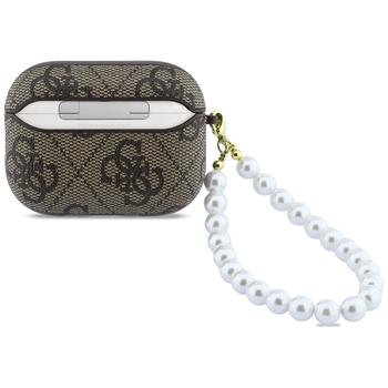 Case Guess 4G Pearl Strap Защитный чехол для AirPods Pro 3 / коричневый (GUAP3P4E4PSW)