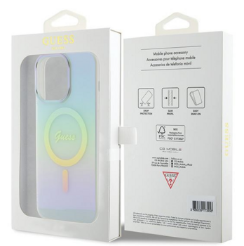 Guess IML MagSafe Iridescent Case Защитный Чехол для Apple iPhone 15 Pro (GUHMP15LHITSQ)