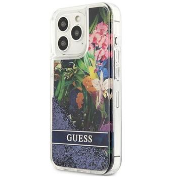 Guess GUHCP13LLFLSB Flower Liquid Glitter Hardcase Защитный чехол для iPhone 13 Pro / 13 6,1