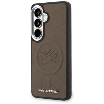 Case Karl Lagerfeld Embossed Ring Initials MagSafe Защитный чехол для Samsung Galaxy S26 / коричневый (KLHMS26SPGFKLRDW)