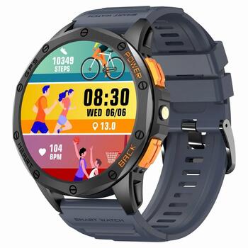 GRAVITY Смарт-часы GT24-1 GPS с силиконовым ремешком / чёрный/тёмно-синий (GT24-1)