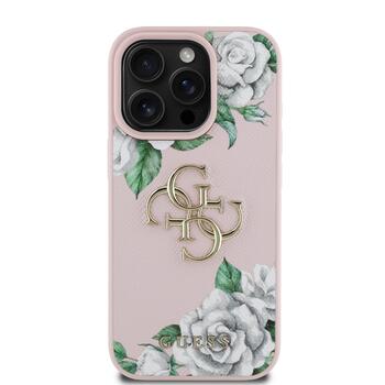 Guess PU Grained Roses 4G Metal Logo Case Чехол для Apple iPhone 16 Pro (GUHCP16LPGROP4MP)