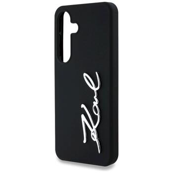 Case Karl Lagerfeld Silicone Metal Signature Logo Защитный чехол для Samsung Galaxy S25 / чёрный (KLHCS25SSCMSMVK)