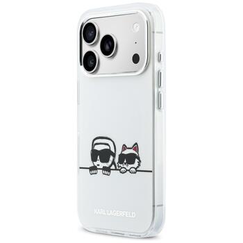 Case Karl Lagerfeld IML Karl & Choupette Peekaboo Logo MagSafe Защитный чехол для iPhone 17 Pro / белый (KLHMP17L6HPKACH)
