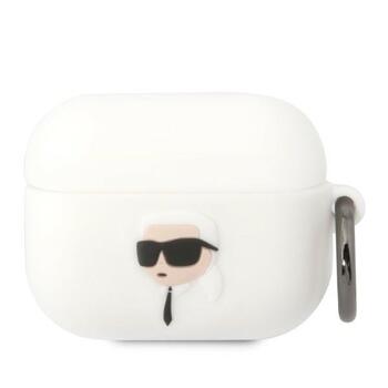 Karl Lagerfeld KLAPRUNIKH AirPods Procover Aizsargapvalks priekš AirPods Pro Silicone Karl Head 3D / balts (KLAPRUNIKH)