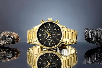 Giewont Chronograph Sapphire Vīriešu pulkstenis / zelta melns (GW6310-B4)