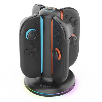 iPega SW2052 Charger Dock with RGB Зарядное устройство для JoyCon Controllers Nintendo Switch 2 / чёрный (PG-SW2052)