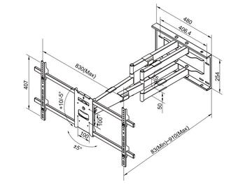 Multibrackets MB-6546 Настенный кронштейн для телевизора для телевизоров до 90