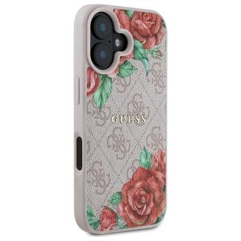 Guess GUHMP16SP4ROPEMCP Hardcase 4G Flowers Print MagSafe Защитный чехол для iPhone 16 6.1
