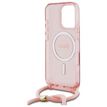 Guess GUHMP16LHCTSGNSP Crossbody Cord Script MagSafe Защитный чехол для iPhone 16 Pro 6.3
