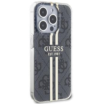 Guess GUHCP15LH4PSEGK Hardcase IML 4G Gold Stripe Aizsargapvalks priekš iPhone 15 Pro 6.1