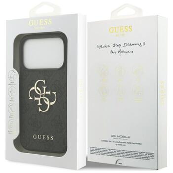 Guess PU 4G Metal Logo Case Aizsargapvalks priekš Apple iPhone 17 Pro (GUHCP17L4GMGGR)