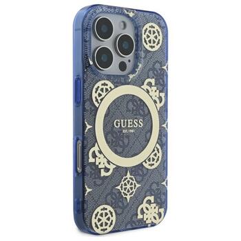 Guess IML Peony On 4G Background MagSafe Защитный Чехол для Apple iPhone 16 Pro Max (GUHMP16XH4PYEEB)