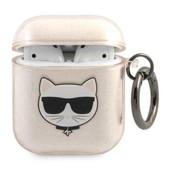 Karl Lagerfeld KLA2UCHGD AirPods Cover Aizsargapvalks priekš AirPods Glitter Choupette / zelta (KLA2UCHGD)
