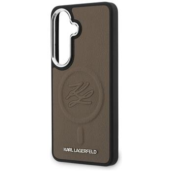 Case Karl Lagerfeld Embossed Ring Initials MagSafe Защитный чехол для Samsung Galaxy S26 Plus / коричневый (KLHMS26MPGFKLRDW)