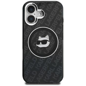 Karl Lagerfeld IML Choupette Head Logo MagSafe Aizsargapvalks priekš iPhone 16 / melns (KLHMP16SHMKBCHK)
