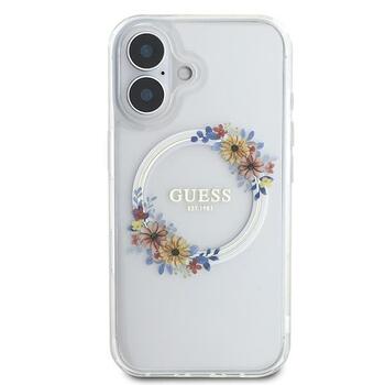 Guess IML Flowers Wreath MagSafe Case Защитный Чехол для Apple iPhone 16 Plus (GUHMP16MHFWFCT)