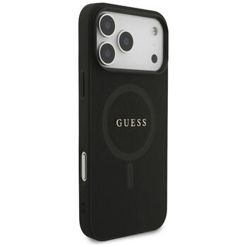 Guess Saffiano Classic Logo MagSafe Case Защитный чехол для iPhone 17 Pro Max / чёрный (GUHMP17XPSAHMCK)