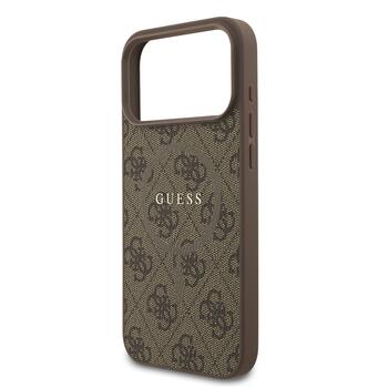 Guess PU Leather 4G Colored Ring MagSafe Case Защитный чехол для iPhone 17 Pro Max / коричневый (GUHMP17XG4GFRW)