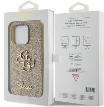 Guess Fixed Glitter Big 4G Case Защитный Чехол для Apple iPhone 15 Pro (GUHCP15LHG4SGD)